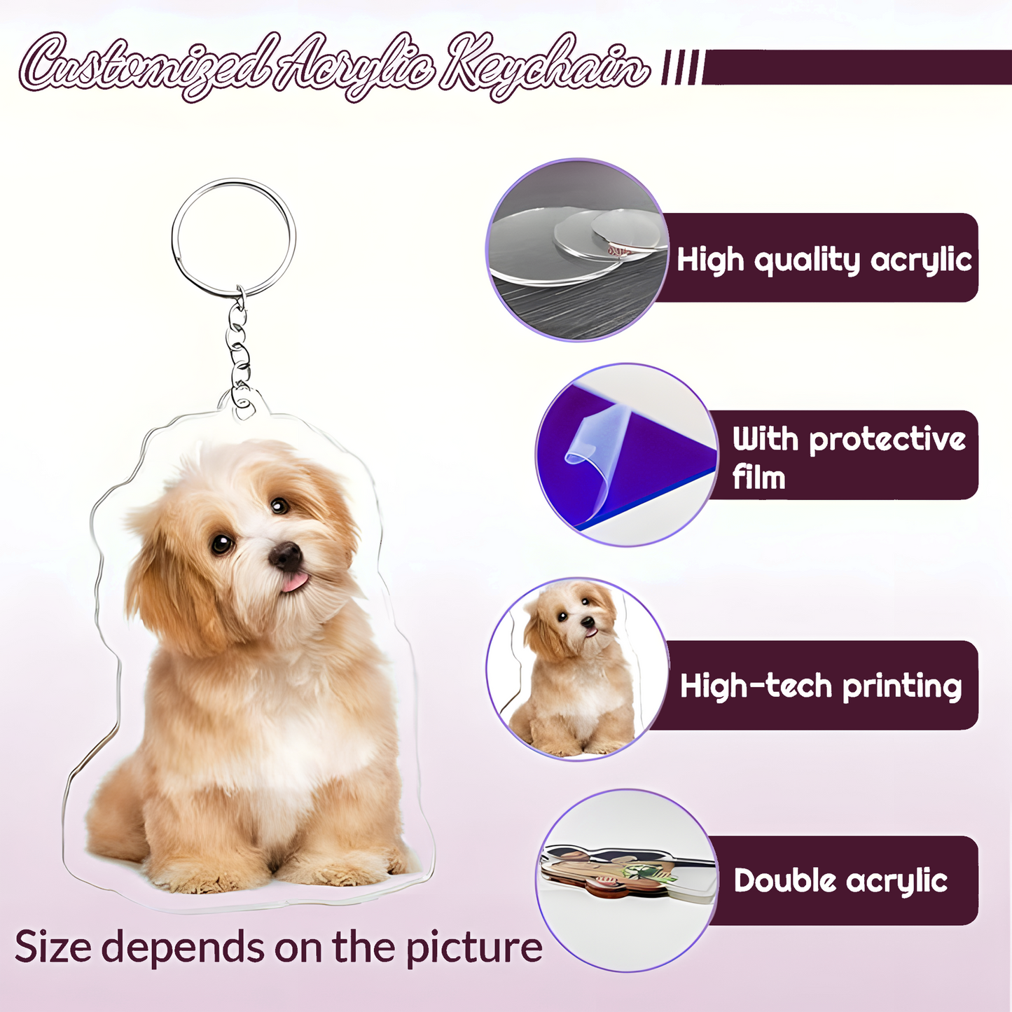 Pairsona Personalized Photo Keychain - Custom Gift for Loved Ones