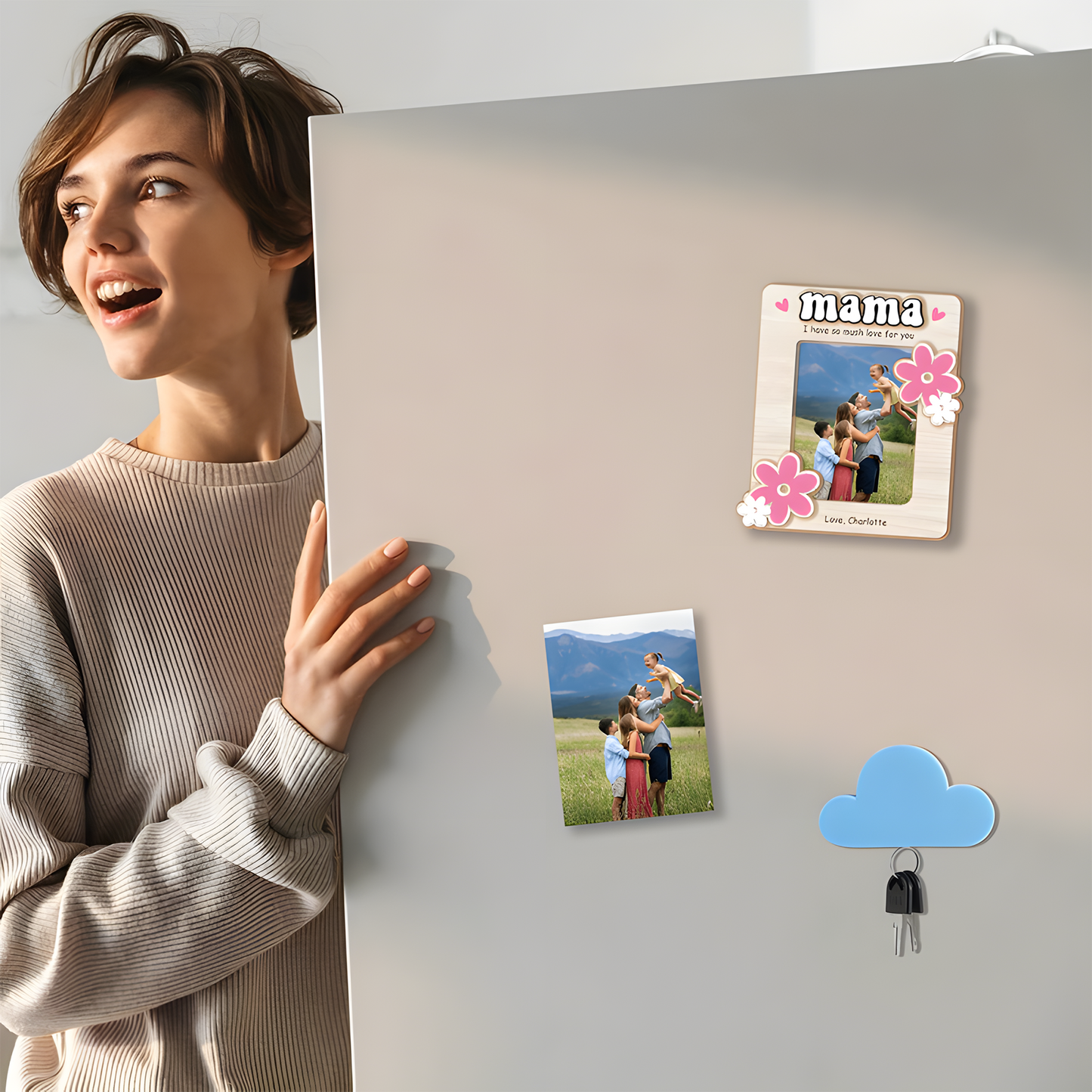 PAIRSONA Customized 4-Layered Photo Fridge Magnet – Personalized Gift for Couples, Family, Friends