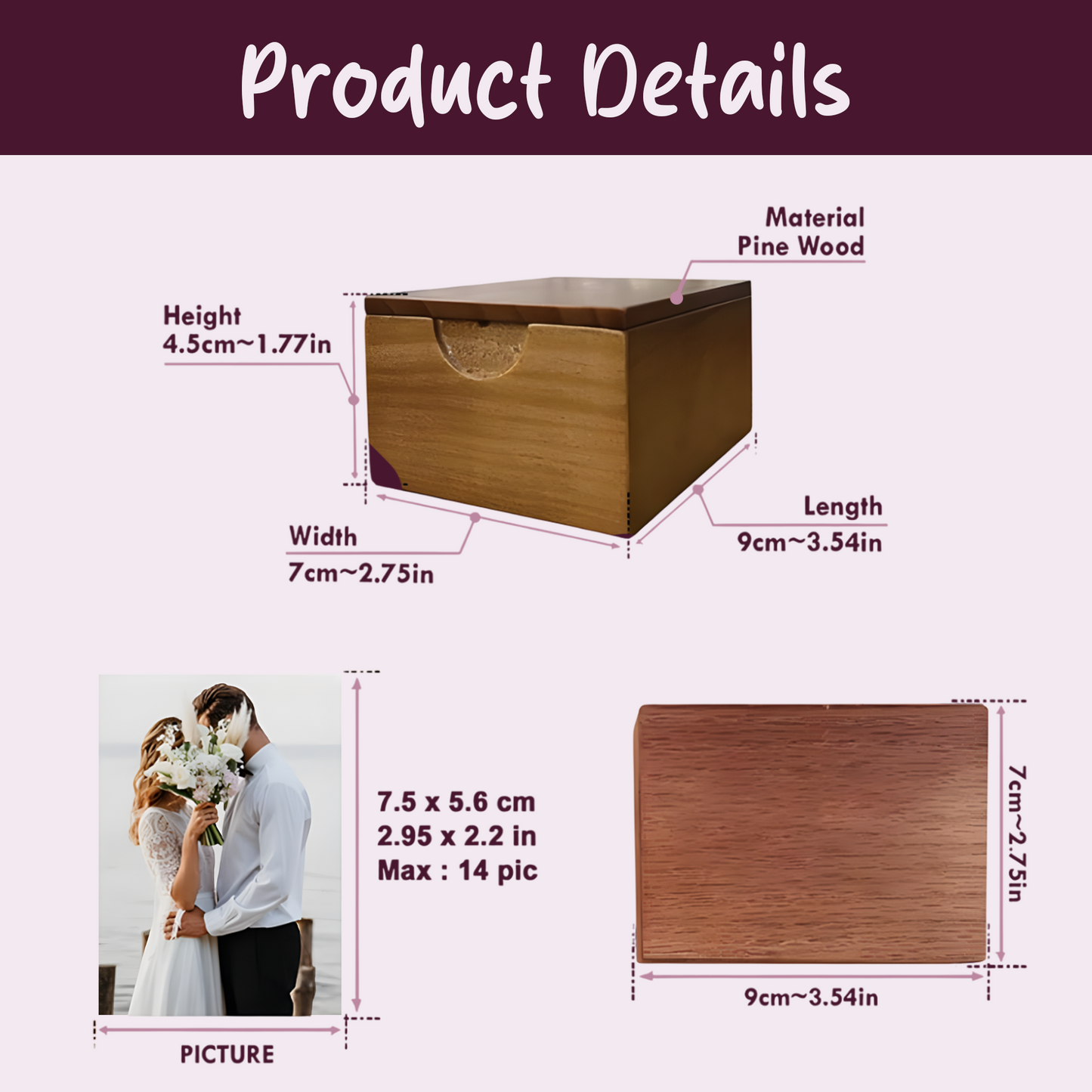 PAIRSONA Personalized Pull Out Photo Box - Personalized Couple Photo Album