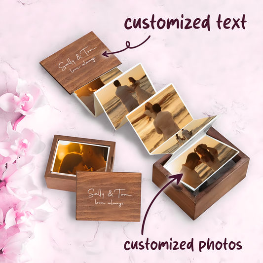 PAIRSONA Personalized Pull Out Photo Box - Personalized Couple Photo Album