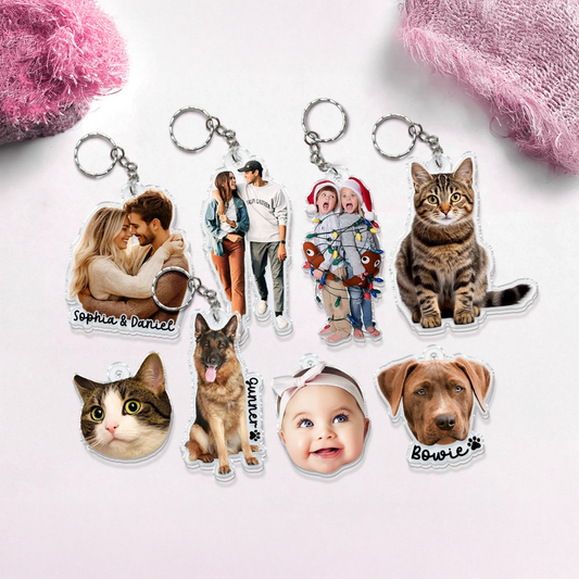 Pairsona Personalized Photo Keychain - Custom Gift for Loved Ones