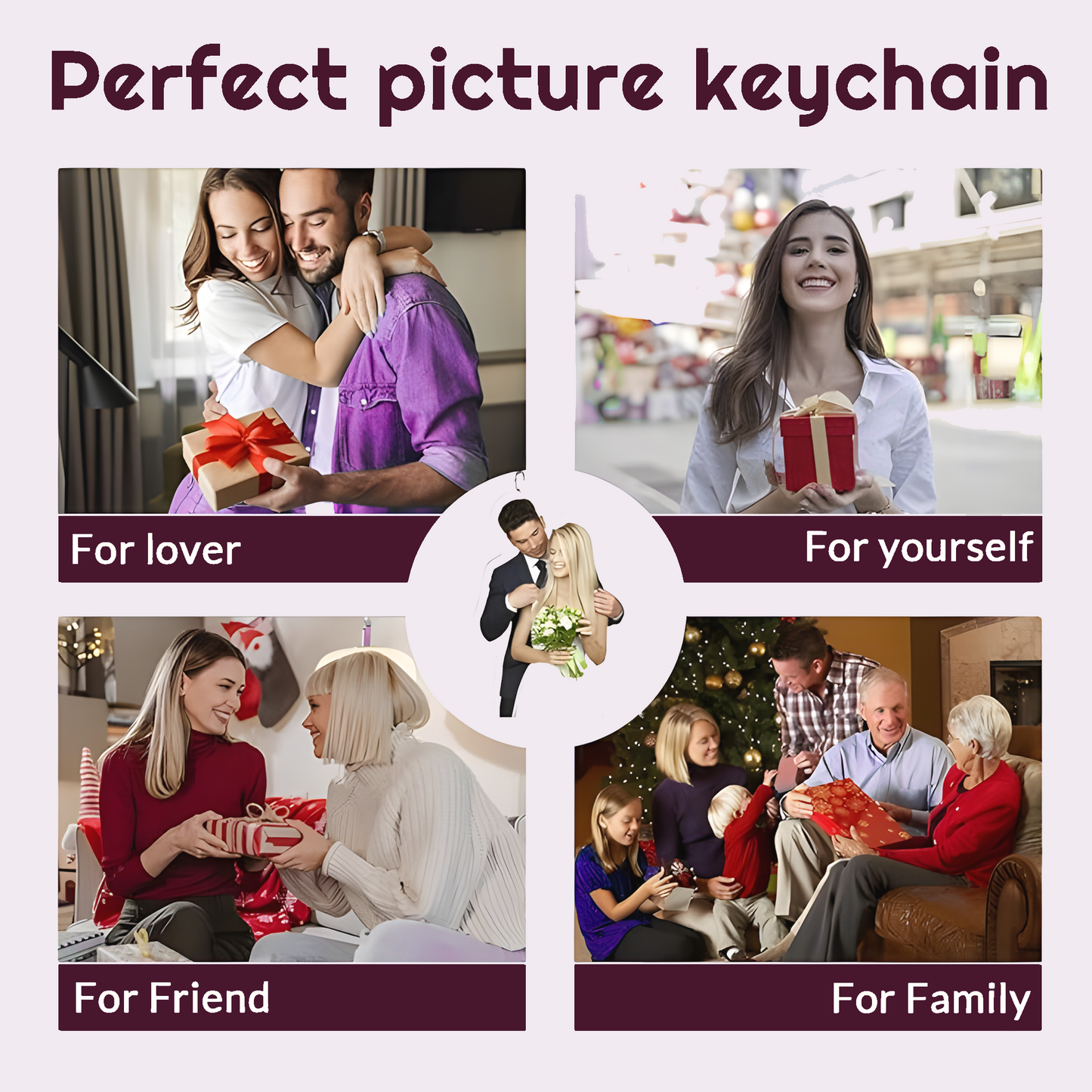 Pairsona Personalized Photo Keychain - Custom Gift for Loved Ones