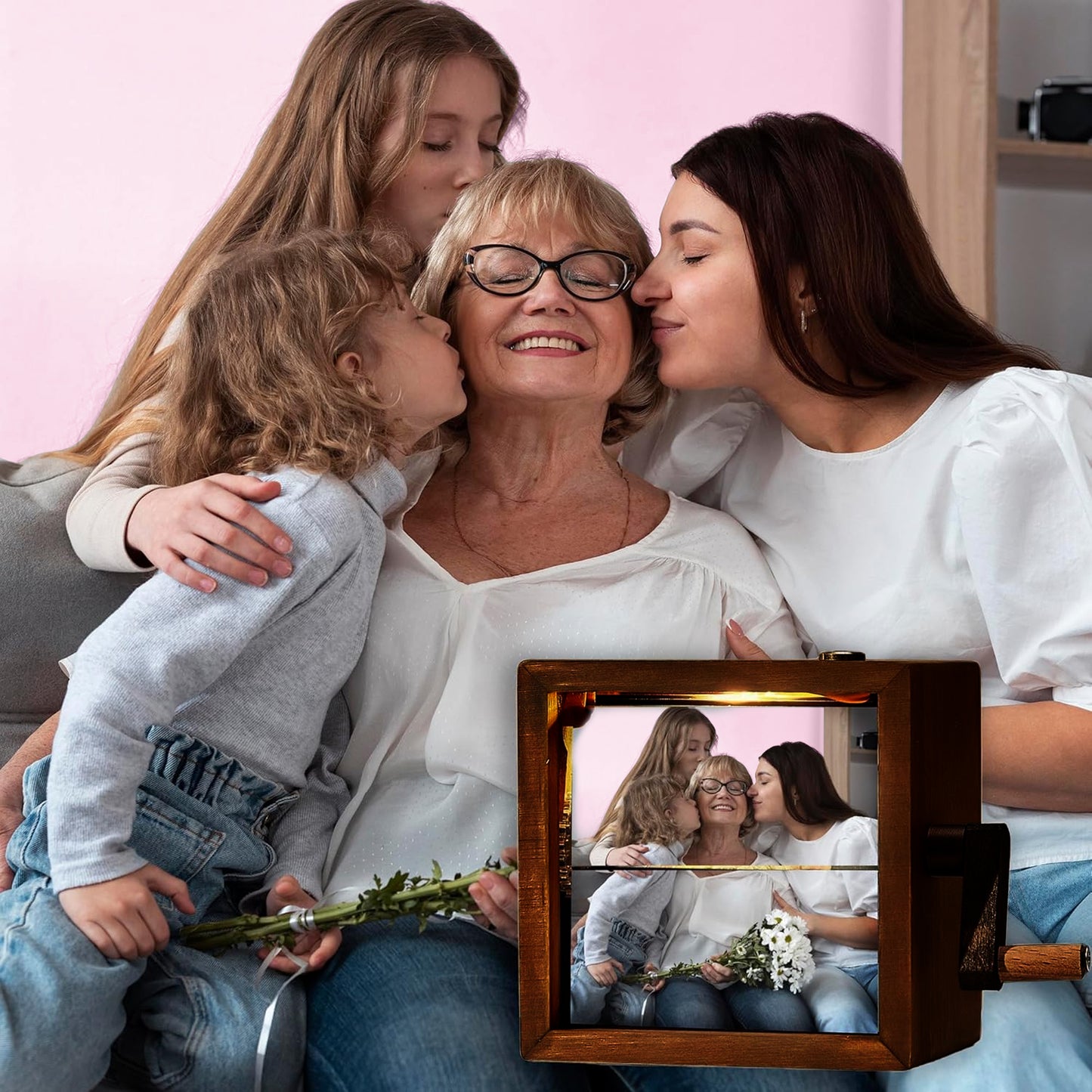 PAIRSONA [FREE GIFT INCLUDED] Customized Photos Flipbook Frame Box (With Light)